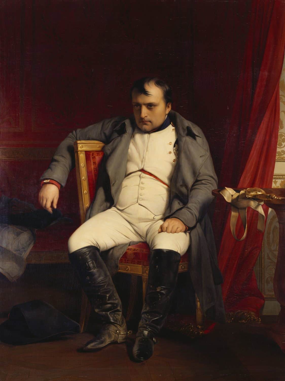 Why did Napoleon lose at Waterloo? Portrait of Napoleon by Paul Delaroche showing his post-abdication decline